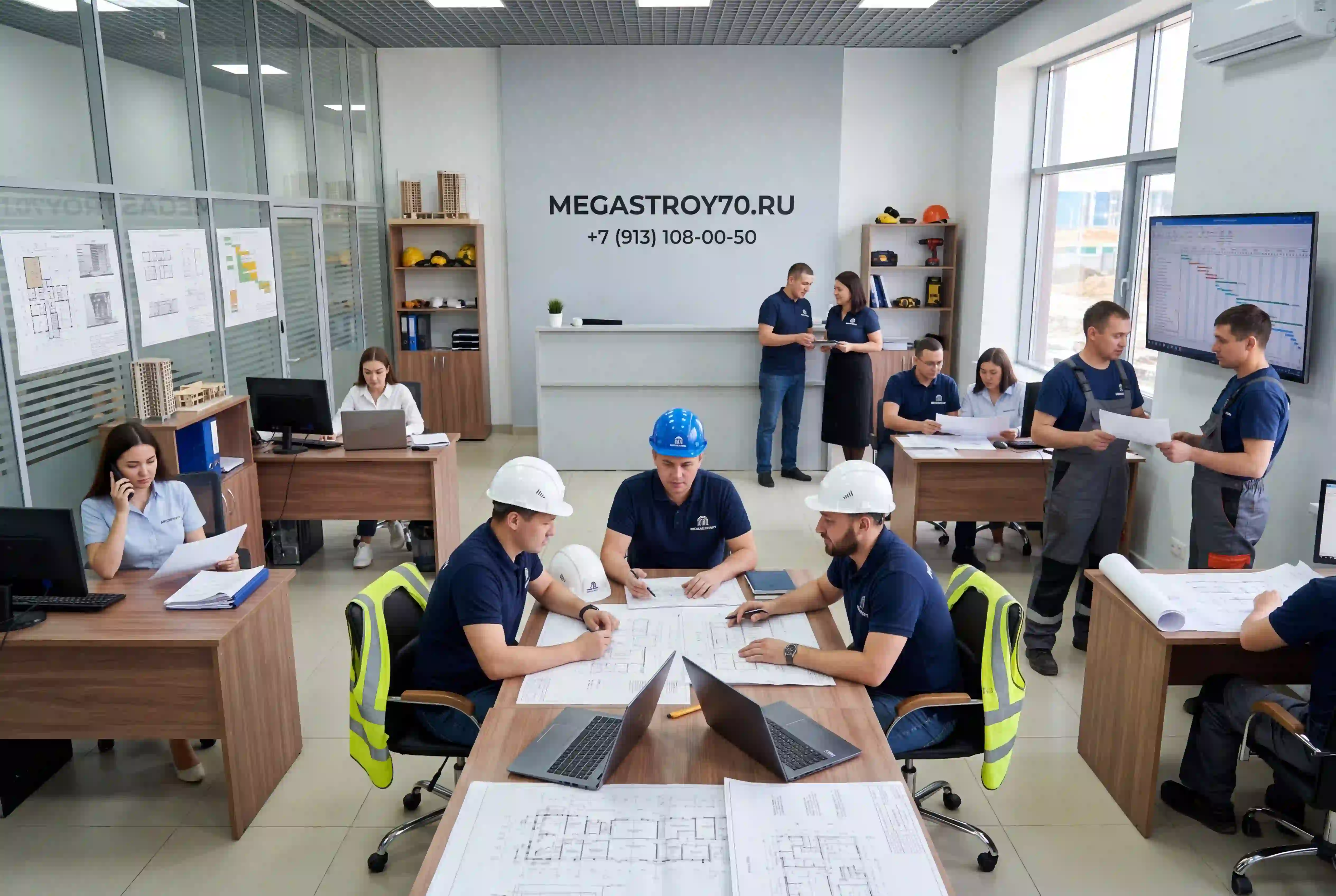 Бригада MEGASTROY70.RU на объекте в Томске